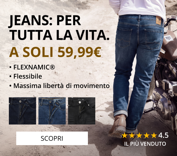 Jeans JP1880 con FLEXNAMIC&reg;, vestibilit&agrave; normale e taglio a cinque tasche, fino alla tg.