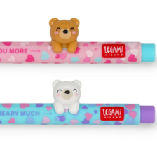 Legami milano set di 2 penne gel – beary in love – san valentino 2025 – limited edition