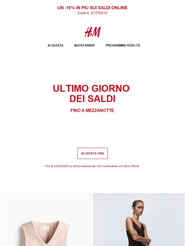 Oggi: ultimo giorno dei saldi