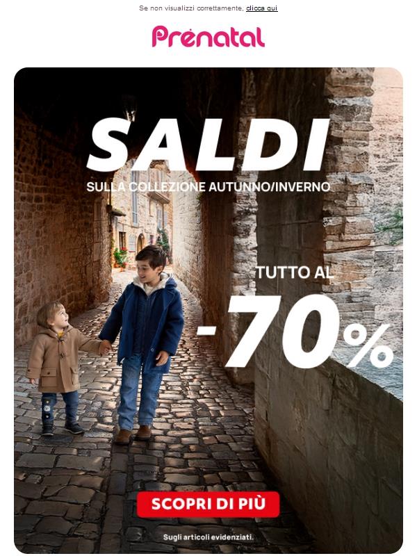 Grandi sconti: tutto al 70% su abbigliamento e fino al -40% su prima infanzia