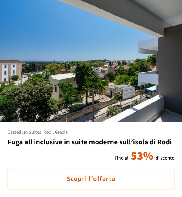 Fuga all inclusive in suite moderne sull%27isola di Rodi