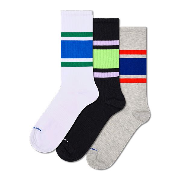3-Pack Simple Stripe Sneaker Socks