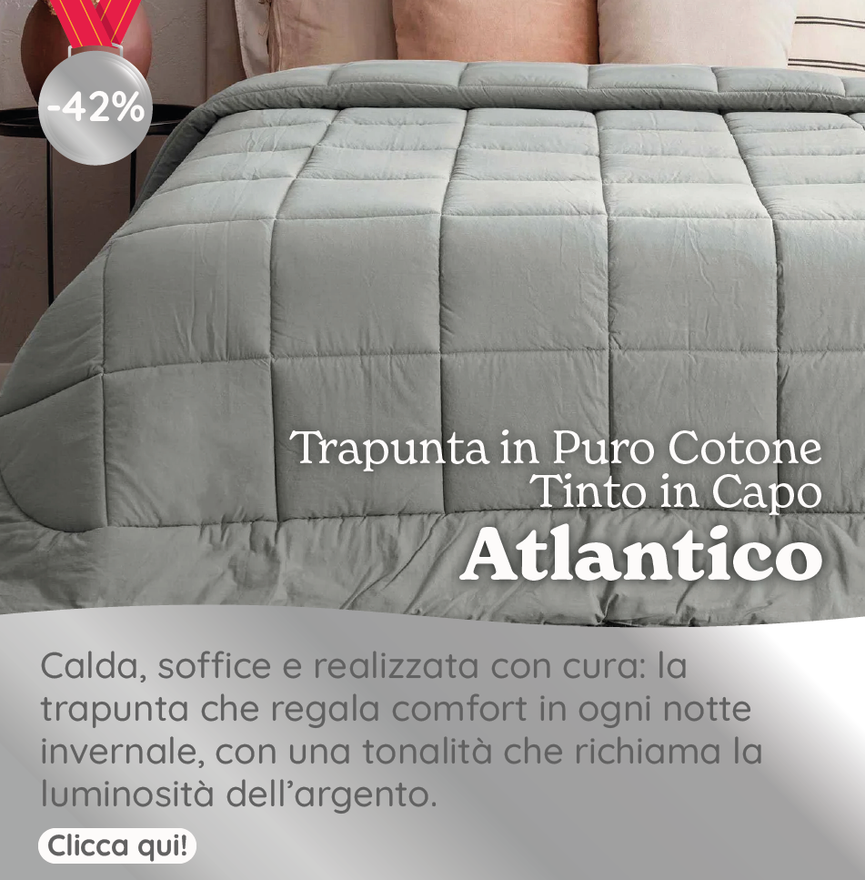 Trapunta in Puro Cotone Tinto in Capo - Atlantico