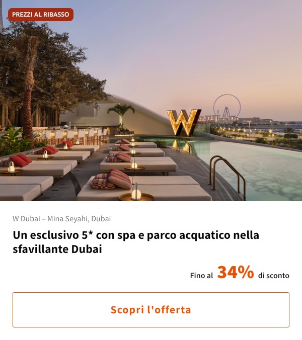 Un esclusivo 5* con spa e parco acquatico nella sfavillante Dubai