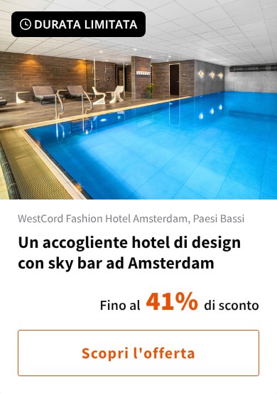 Un accogliente hotel di design con sky bar ad Amsterdam