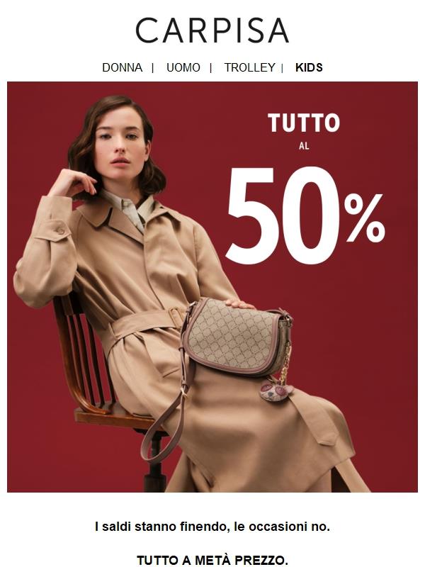 Ultimi giorni di saldi: Tutto a metà prezzo + 3+1 GRATIS🎁