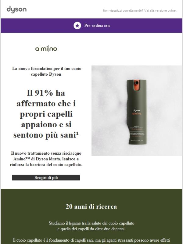 Nuova formulation per il cuoio capelluto Dyson Amino™
