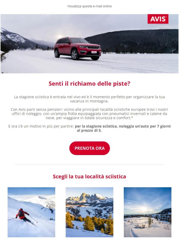 Settimana bianca in arrivo? Noleggia 7 giorni al prezzo di 5