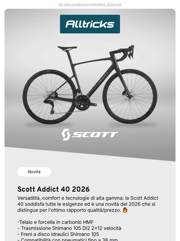 🚴‍♂️ La Scott Addict 40 2026 è arrivata… scoprila !