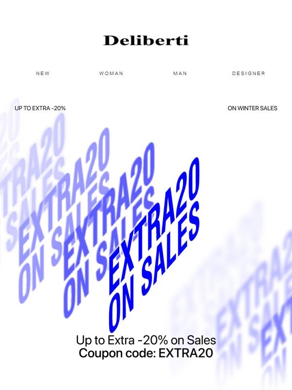 Fino l'extra -20% sui prodotti in saldo fino al -50%, coupon: EXTRA20