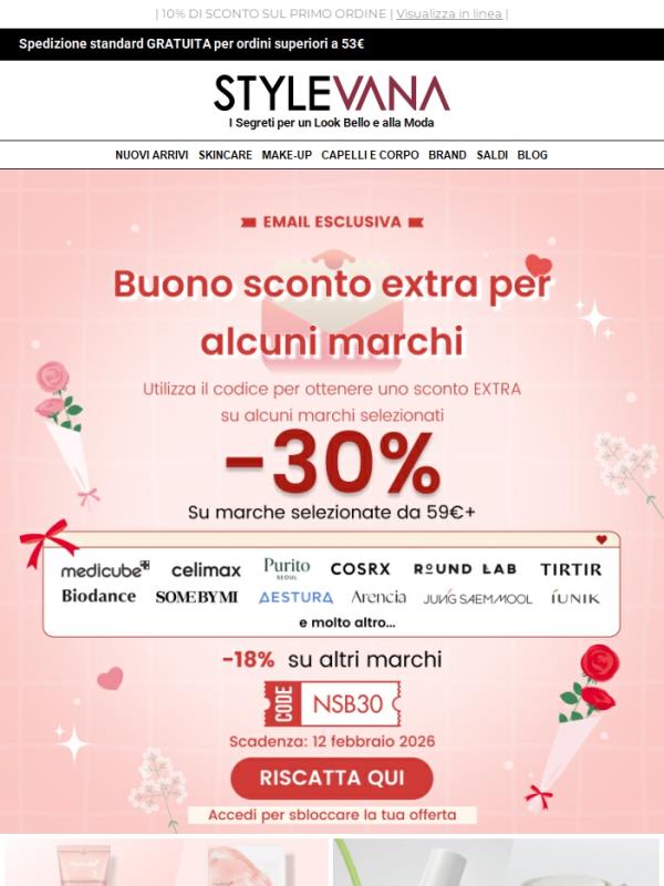 ⚡Sconto del 30% sui migliori marchi: medicube, CELIMAX, PURITO e oltre 35 marchi😱