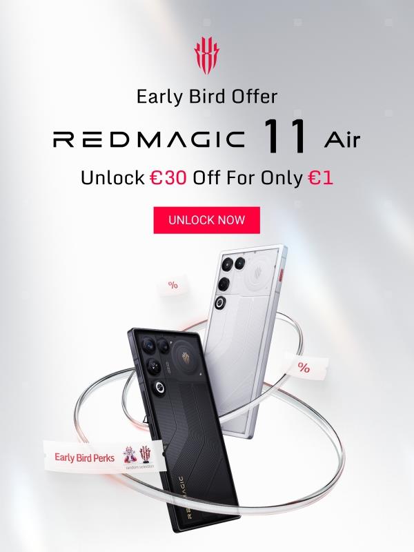 🔥Unlock a €30 coupon on REDMAGIC 11 Air for just €1.