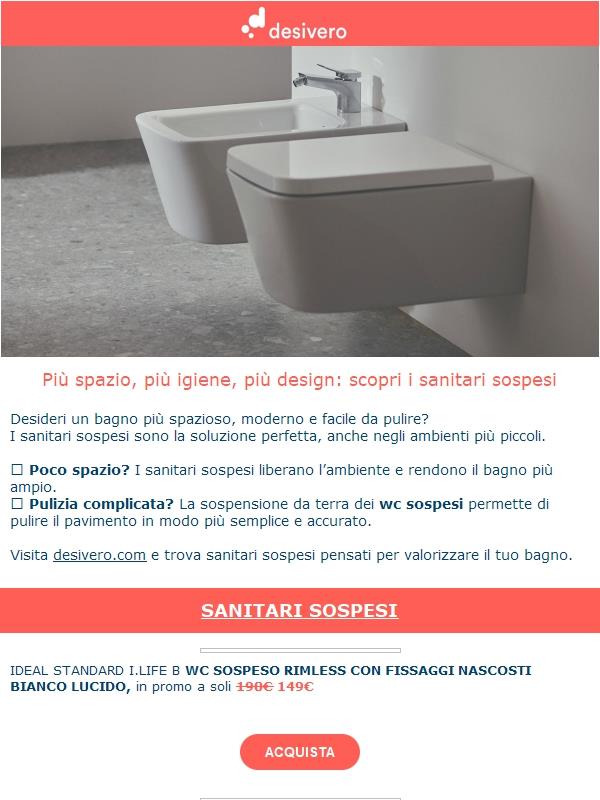 Sanitari sospesi: la soluzione per un bagno più pratico