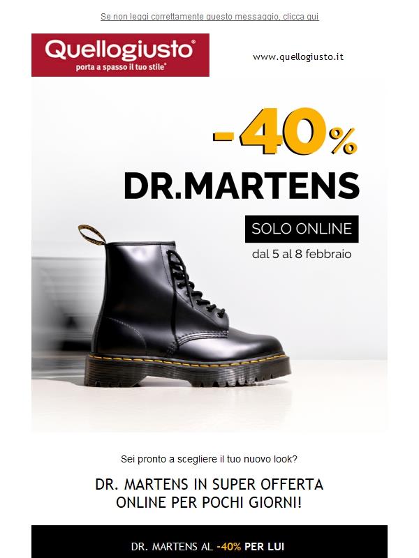Dr. Martens al -40% SOLO ONLINE fino a domenica