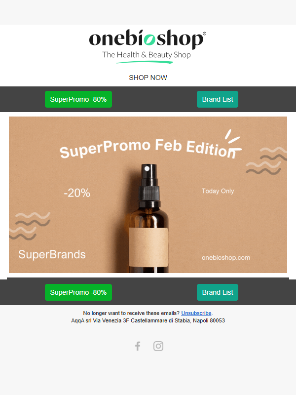 February Edition: 20% Off 2,500 Selected Products at OneBioShop — Today Only! ⏳