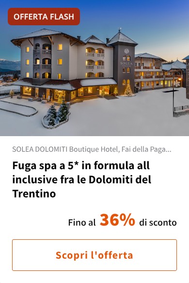 Fuga spa a 5* in formula all inclusive fra le Dolomiti del Trentino
