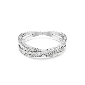 Bracciale Hyperbola, tagli misti, Infinity, bianco, placcato rodio