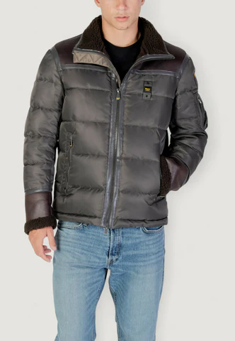 Giubbino con Inserti in Pelle / Verde