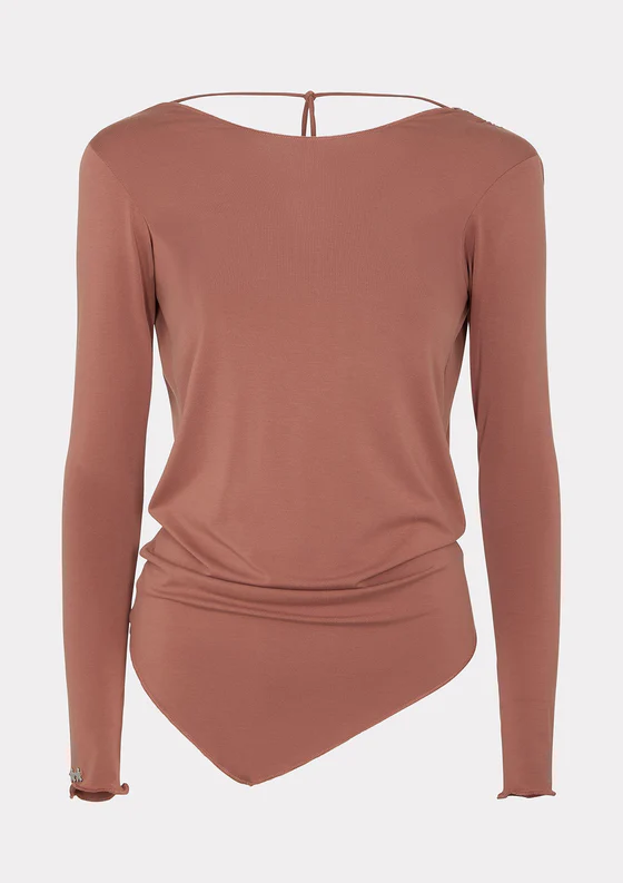 T-Shirt Manica Lunga Donna F**K Light Brown W0602-LB