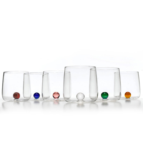 44 cl - Bilia Colored Borosilicate Glass Water Glass - Set 6 Pieces - Multicolored