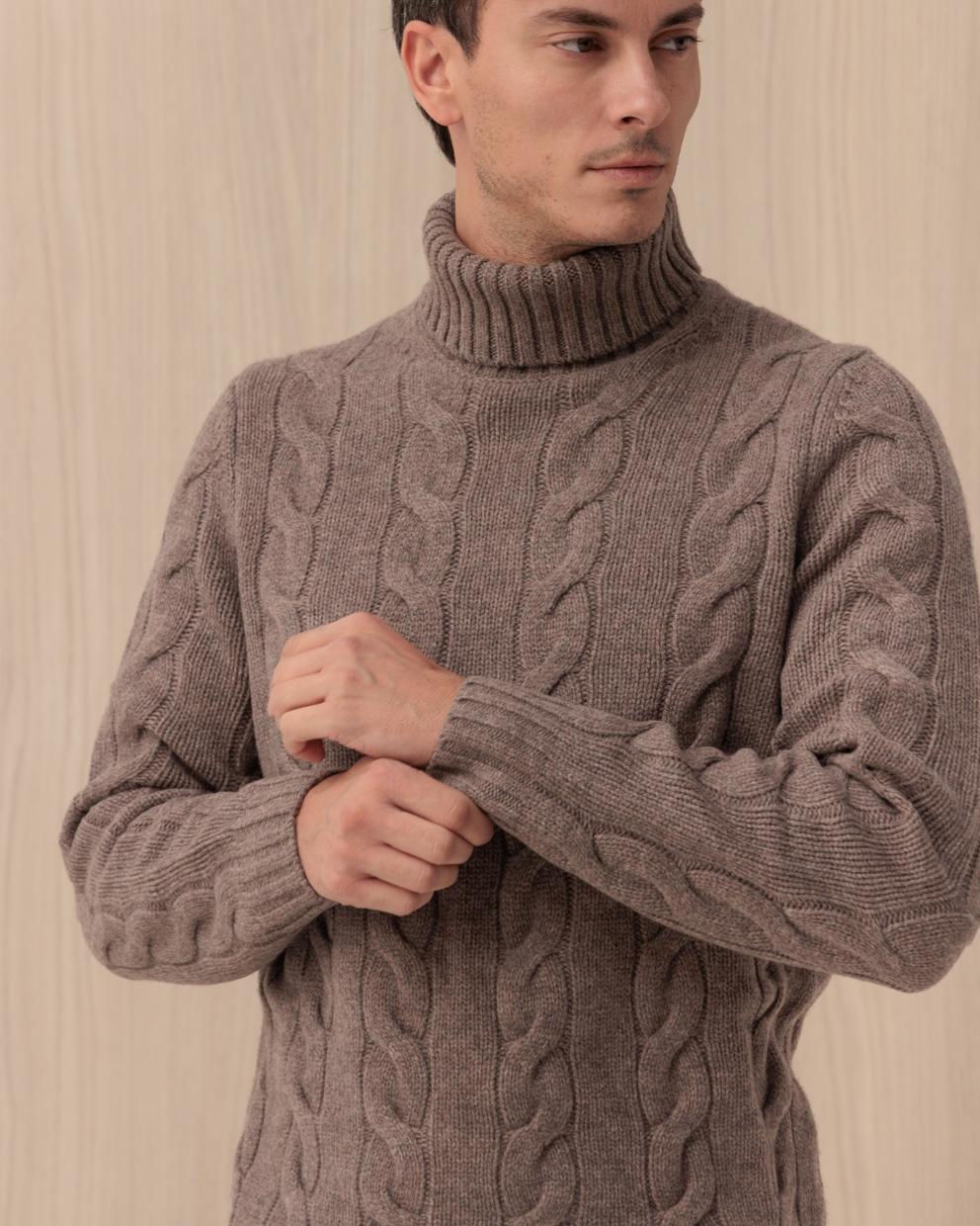 Maglione MC2 ST BARTH in lana e cotone marrone