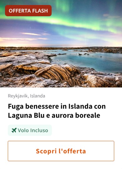 Fuga benessere in Islanda con Laguna Blu e aurora boreale