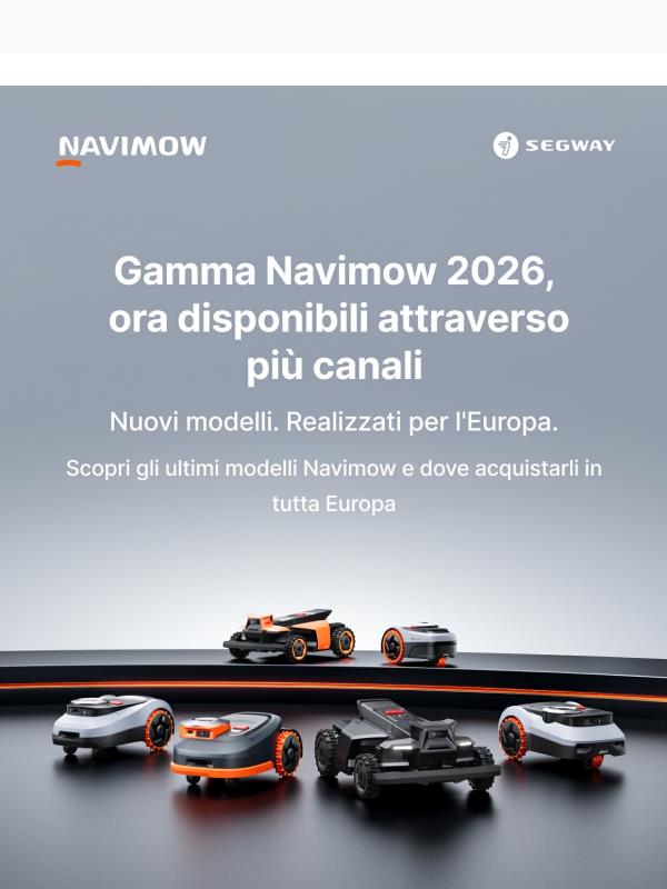 Gamma Navimow 2026, ora disponibili attraverso più canali