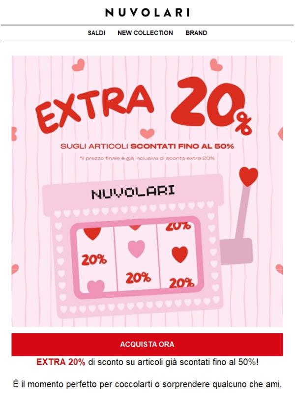 EXTRA 20% su articoli già scontati❤️!