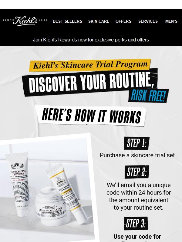 Curious About Kiehl’s? Try Bestsellers, Risk-Free with Cashback!