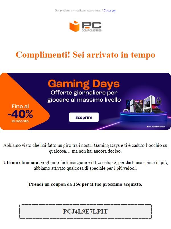 Ultima chiamata: coupon da 15€ per il tuo prossimo acquisto