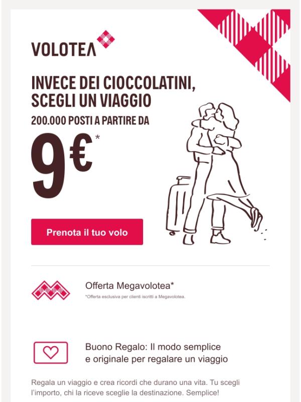 Vola da 9€ a San Valentino ❤️