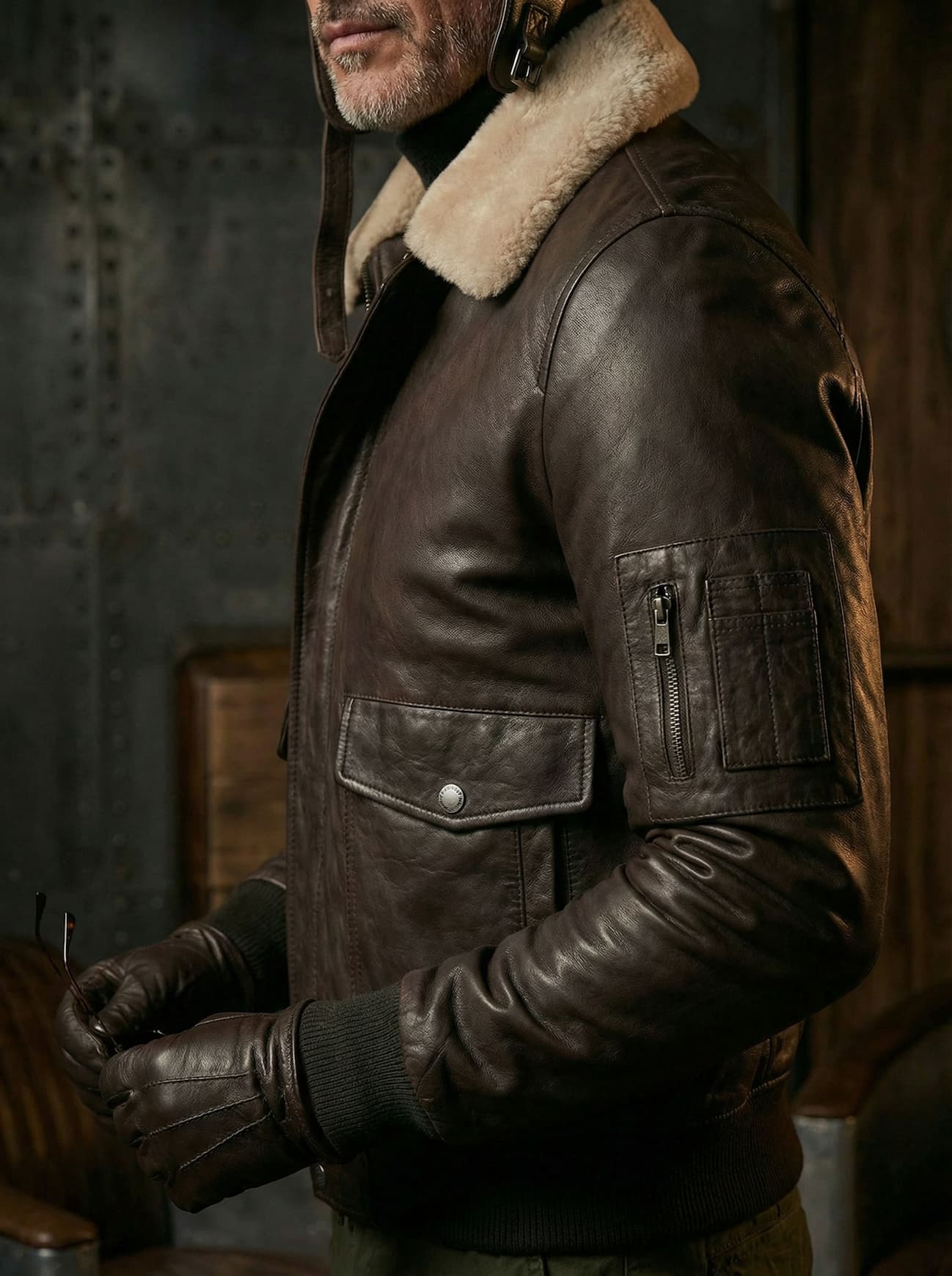 Giacca pelle Aviator