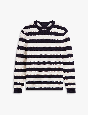 Pullover relaxed fit all'uncinetto a righe