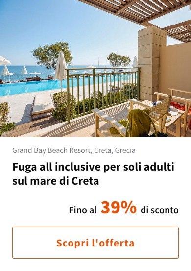 Fuga all inclusive per soli adulti sul mare di Creta