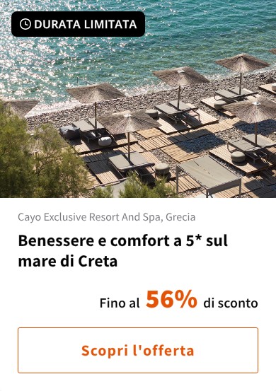 Benessere e comfort a 5* sul mare di Creta