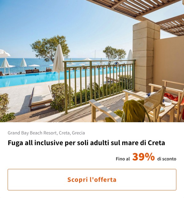 Fuga all inclusive per soli adulti sul mare di Creta