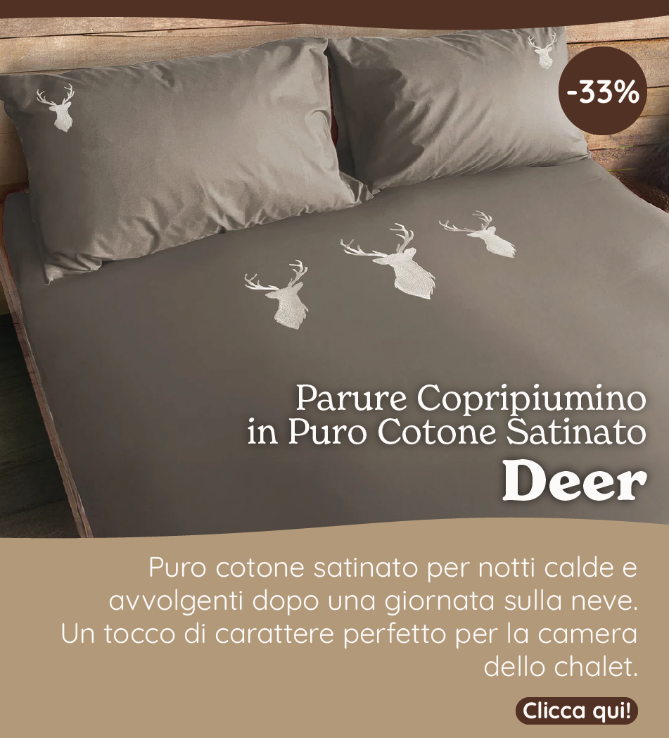 Parure Copripiumino in Puro Cotone Satinato Ricamato - Deer