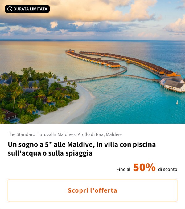 Un sogno a 5* alle Maldive, in villa con piscina sull'acqua o sulla spiaggia