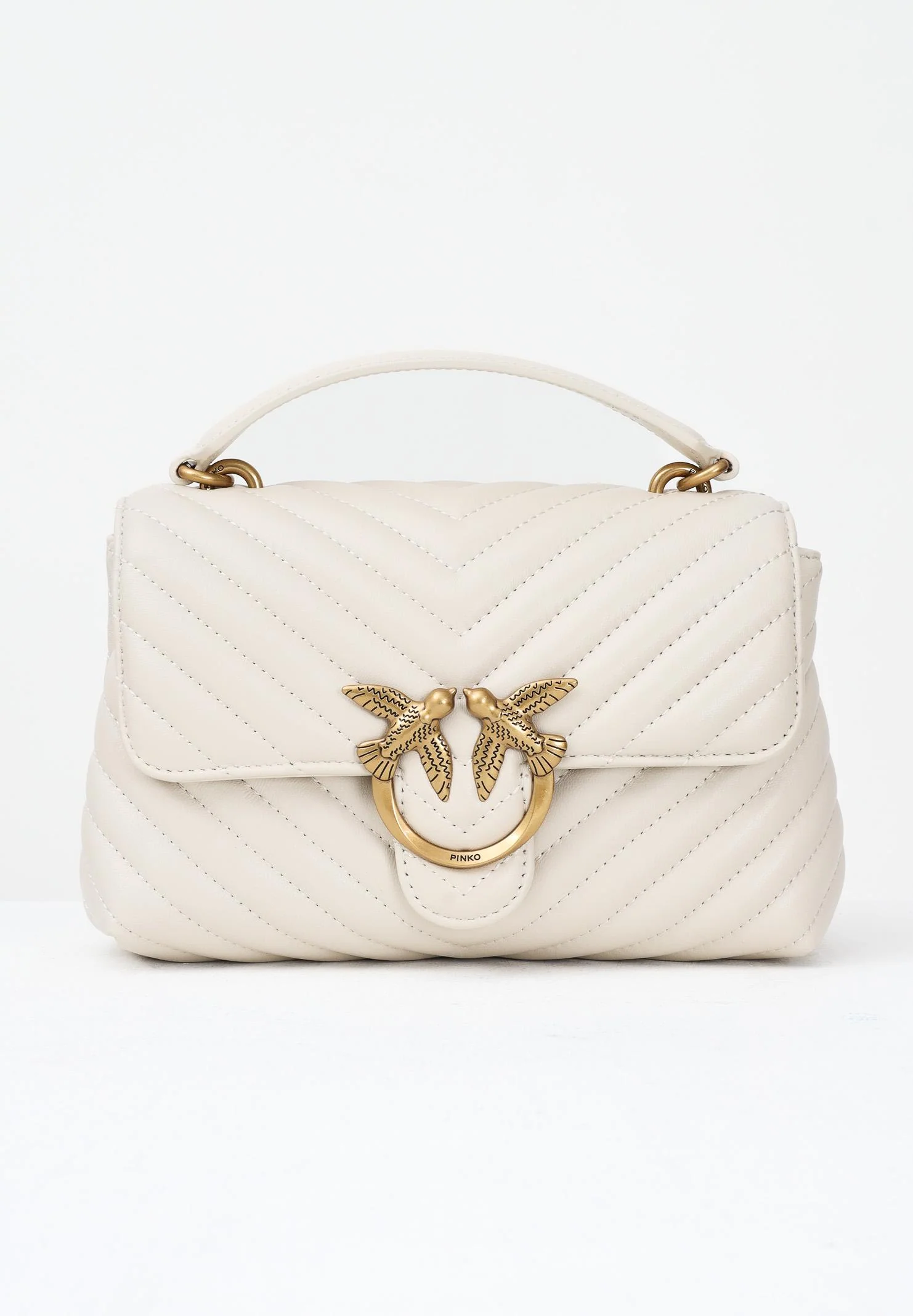 Image of PINKO Borsa a mano Lady Love Bag Puff panna da donna