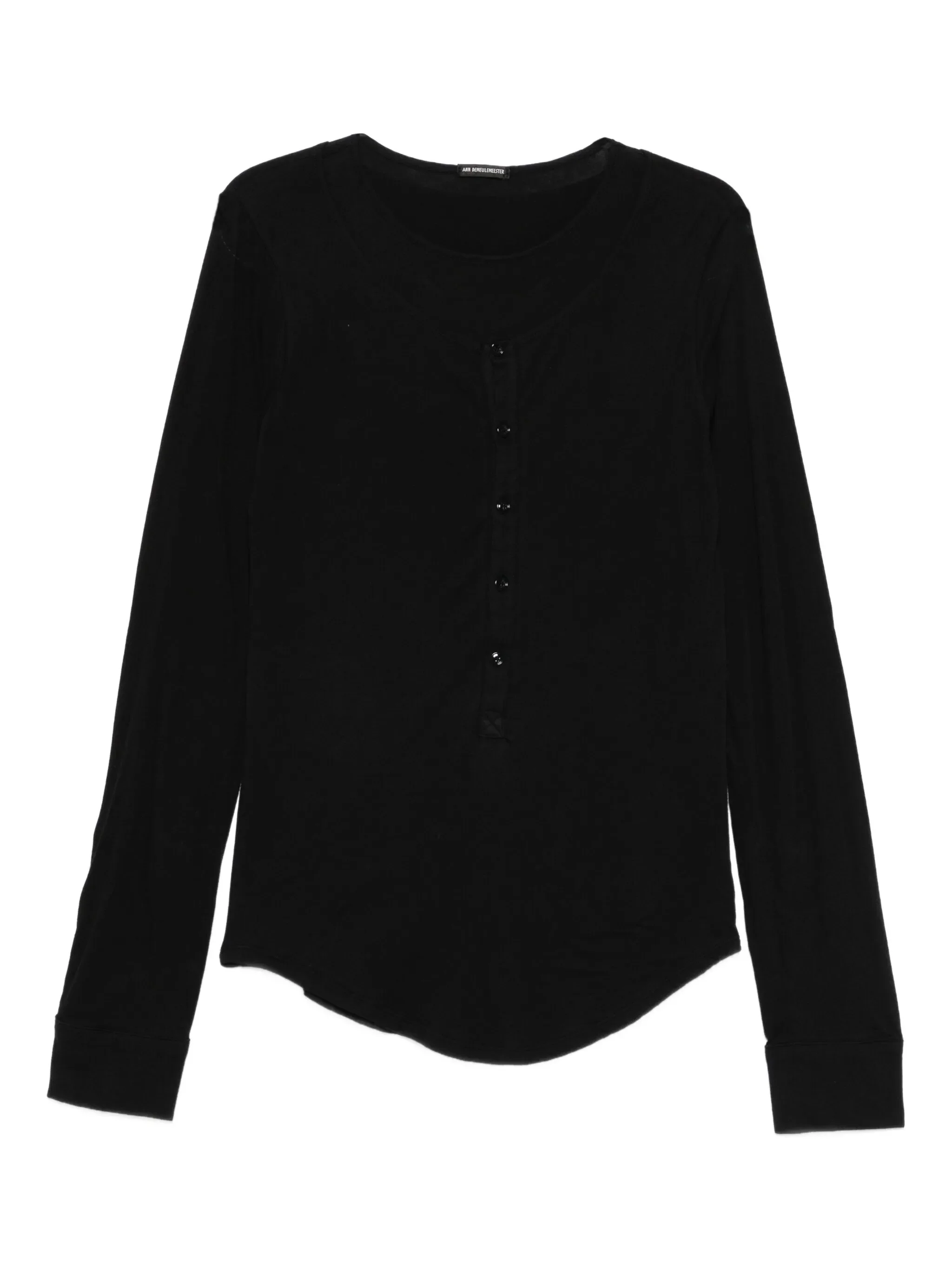 Image of Ann Demeulemeester Button-front Long-sleeve T-shirt
