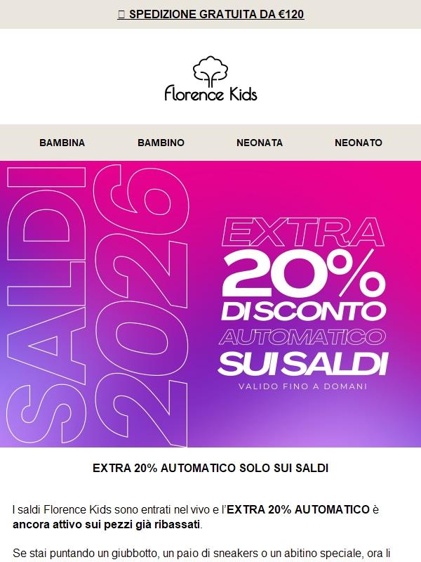 🛍️ Hai già usato l’EXTRA 20% automatico sui saldi?