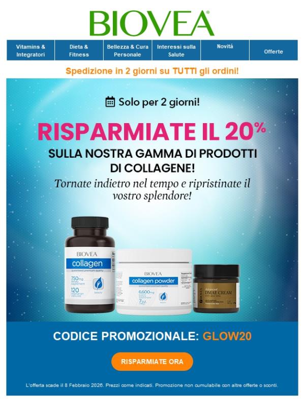 Rimetti in Moto l'Orologio: 20% di Sconto su Prodotti Antietà & Collagene!