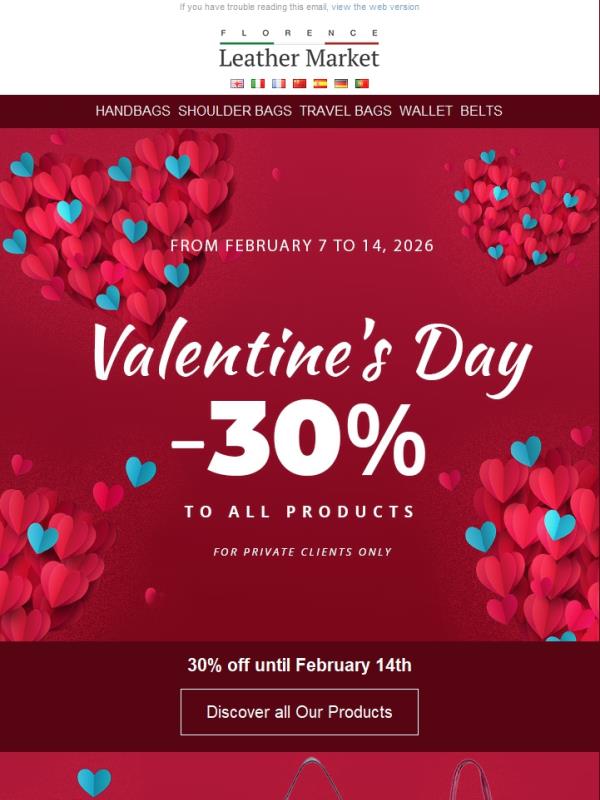 ❤️ Valentine’s Day: 30% Off All Products