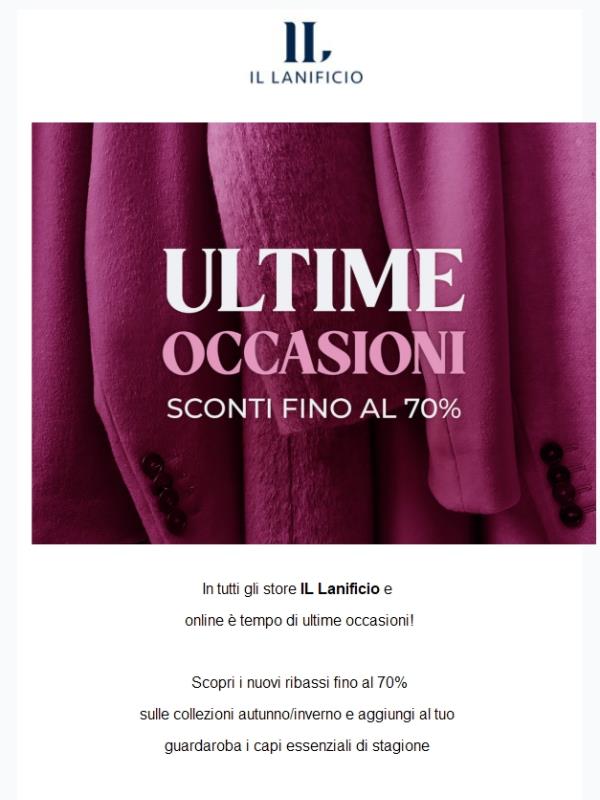 Ultimi ribassi fino al 70%