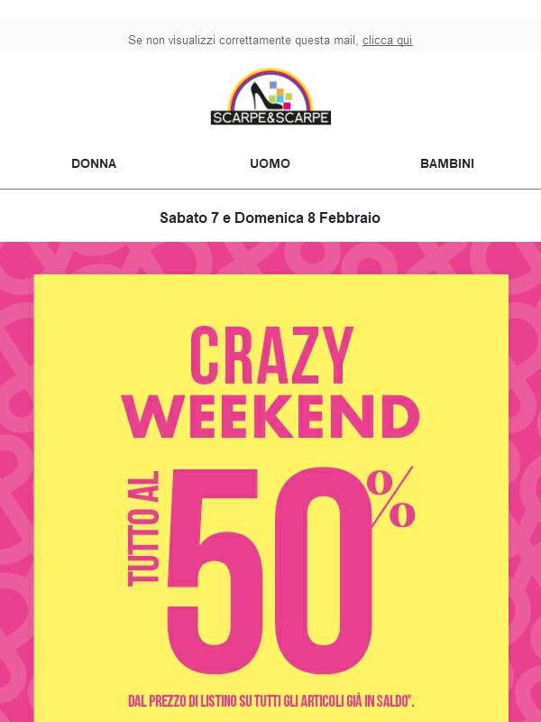 💥 TUTTO AL 50% SUI SALDI per sabato e domenica!