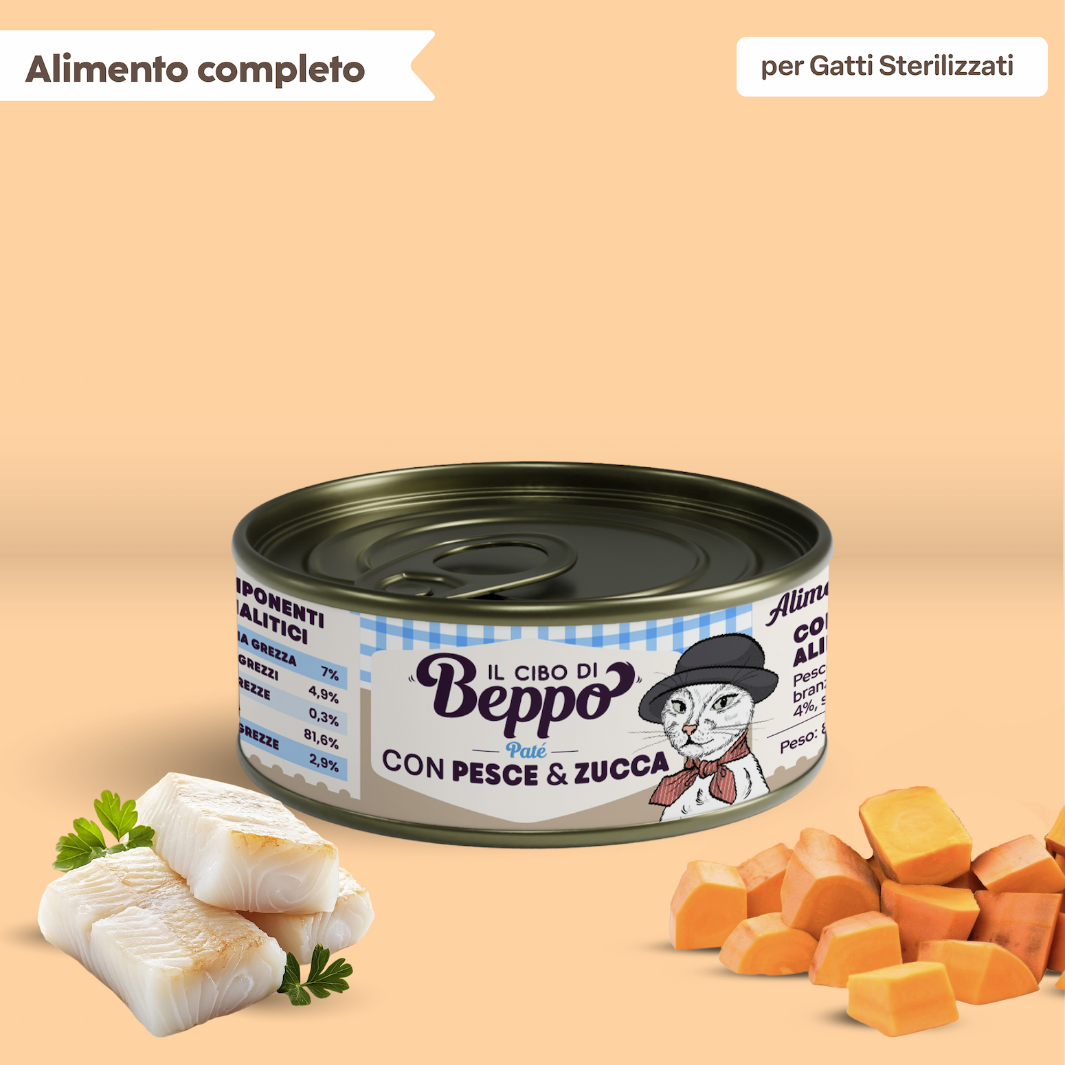 umido in lattina pate pesce e zucca