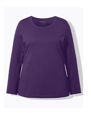 Maglia aderente con scollo a girocollo e maniche lunghe