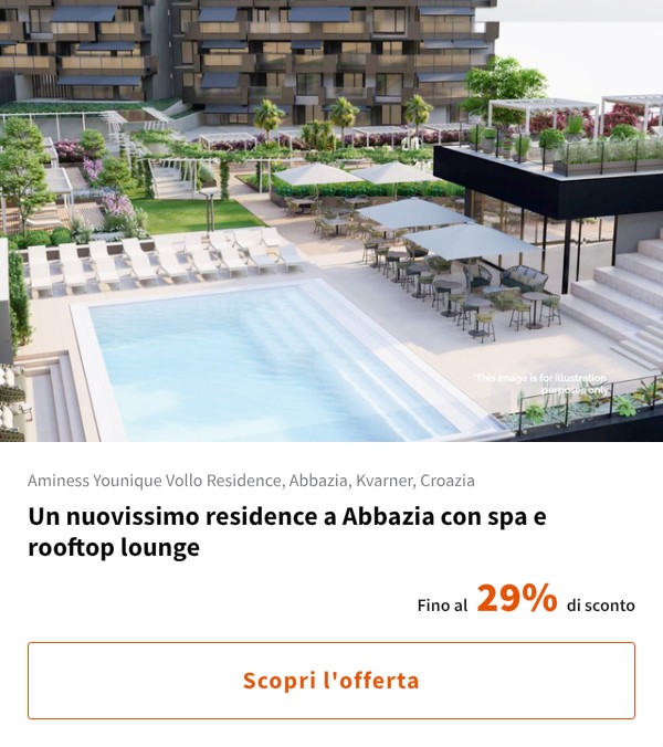 Un nuovissimo residence a Abbazia con spa e rooftop lounge