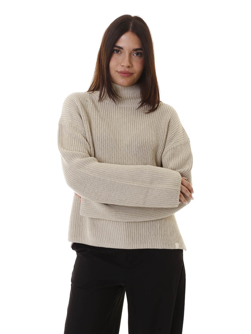 CALVIN KLEIN CHUNKY LOOSE HIGH NECK SWEATER