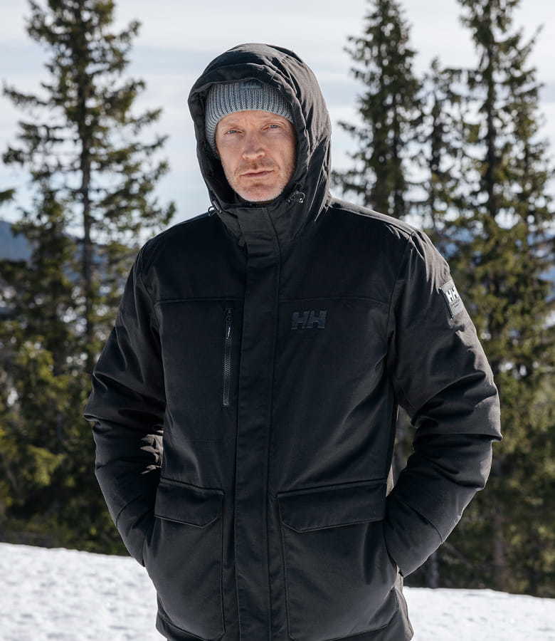 Man wearing a Helly Hansen parka